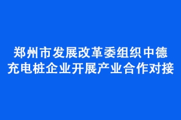 鄭州市發(fā)展改革委組織中德充電樁企業(yè)開展產(chǎn)業(yè)合作對接