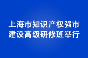 上海市知識產(chǎn)權(quán)強(qiáng)市建設(shè)高級研修班舉行