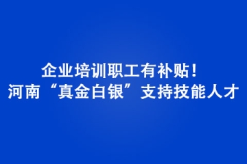 企業(yè)培訓(xùn)職工有補貼！河南“真金白銀”支持技能人才