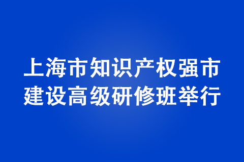 上海市知識(shí)產(chǎn)權(quán)強(qiáng)市建設(shè)高級(jí)研修班舉行