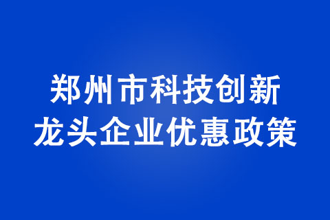 鄭州市科技創(chuàng)新龍頭企業(yè)補(bǔ)貼政策