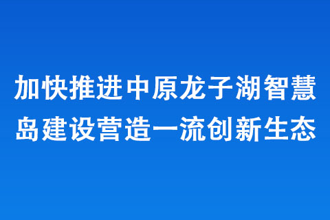 加快推進中原龍子湖智慧島建設營造一流創(chuàng)新生態(tài)