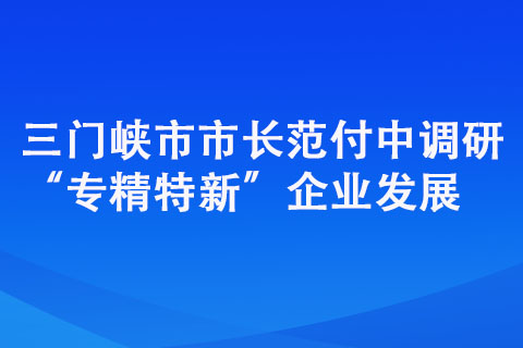 三門峽市市長范付中調研“專精特新”企業(yè)發(fā)展