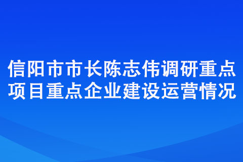 信陽市市長陳志偉調(diào)研重點項目重點企業(yè)建設(shè)運營情況