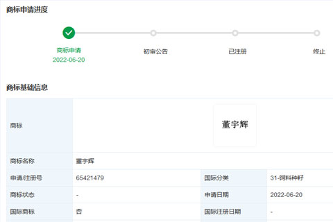 新東方網(wǎng)紅主播“董宇輝”商標(biāo)被搶注？真的假的？