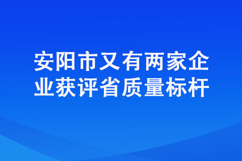安陽市又有兩家企業(yè)獲評省質(zhì)量標桿