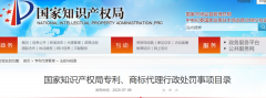 國知局發(fā)布專利、商標代理行政處罰事項目錄