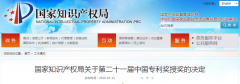 重磅通知！第二十一屆中國專利獎結(jié)果出爐